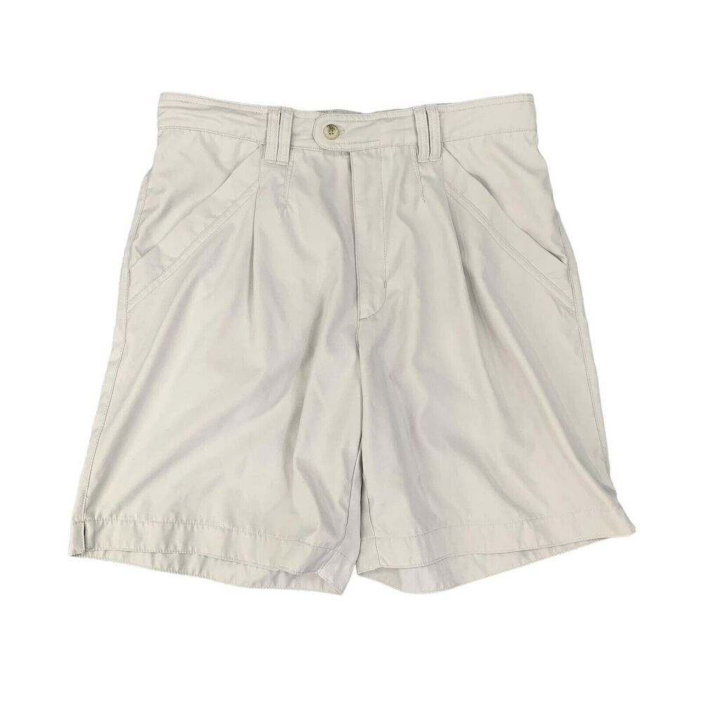 Columbia Shorts Womens 12 Khaki High Waisted Pleated Zip Fly Outdoor Chino